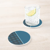Blauwgroen Plaid Sandstone Onderzetter (Zijkant)