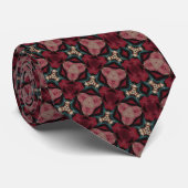 Blauwgroen Plum Dusty Roos Stropdas (Opgerold)