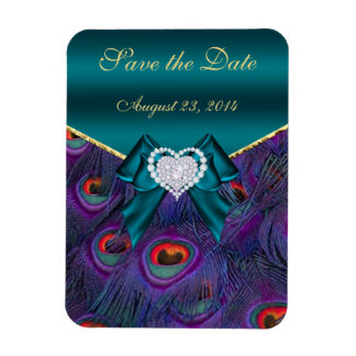 Blauwgroen Plum Peacock sparen de Datum Magneet