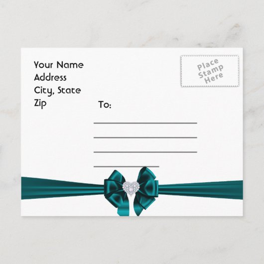 Blauwgroen Plum Peacock sparen het Briefkaart van  (Achterkant)