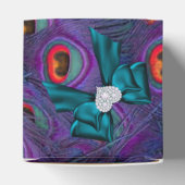 Blauwgroen Plum Peacock Wedding Favor Box Bedankdoosjes (Bovenkant)