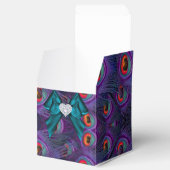Blauwgroen Plum Peacock Wedding Favor Box Bedankdoosjes (Geopend)