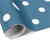 Blauwgroen poka Dots Cadeaupapier (Rol Hoek)