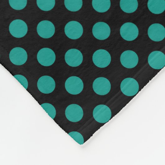 Blauwgroen poka Dots Fleece Deken (Hoek)