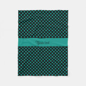 Blauwgroen poka Dots Fleece Deken (Voorkant)