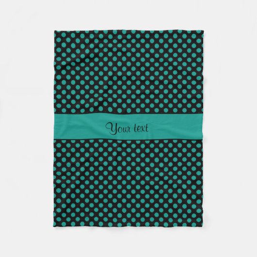 Blauwgroen poka Dots Fleece Deken (Voorkant)