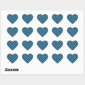 Blauwgroen poka Dots Hart Sticker (Vel)