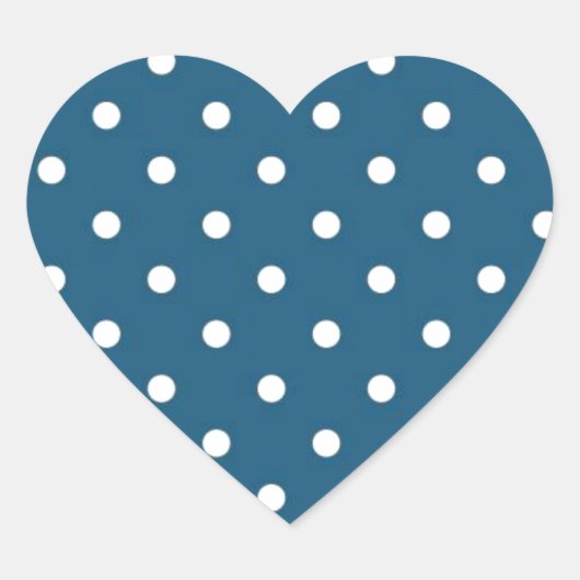 Blauwgroen poka Dots Hart Sticker (Voorkant)