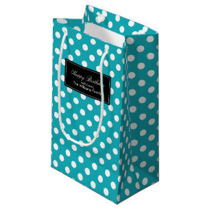 Blauwgroen poka Dots Klein Cadeauzakje