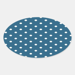 Blauwgroen poka Dots Ovale Sticker