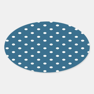 Blauwgroen poka Dots Ovale Sticker