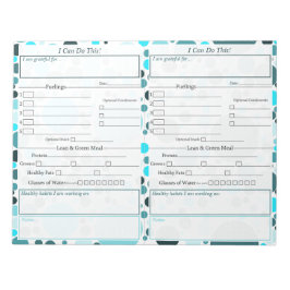 Blauwgroen Polka Dot 5-1 Food Journal Notitieblok