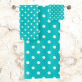 Blauwgroen Polka Dot Bad Handdoek