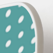 Blauwgroen Polka Dot Chevron Pickleball Paddle (Links Detail)