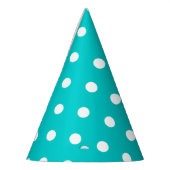 Blauwgroen Polka Dot Feesthoedjes (Links)