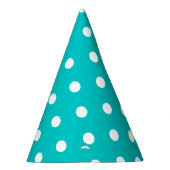 Blauwgroen Polka Dot Feesthoedjes (Rechts)