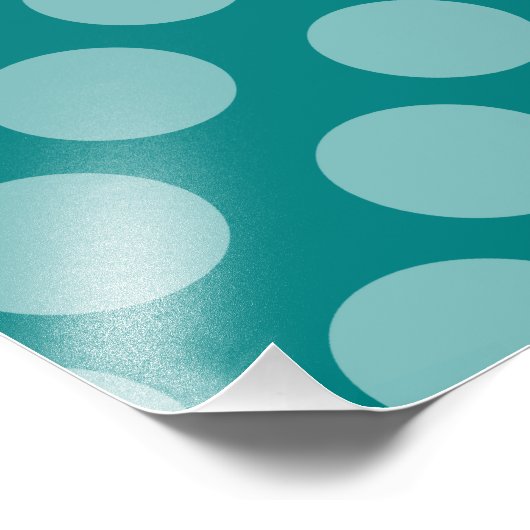 Blauwgroen Polka Dot Pattern Foto Afdruk (Hoek)
