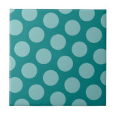 Blauwgroen Polka Dot tegel Tegeltje (Voorkant)
