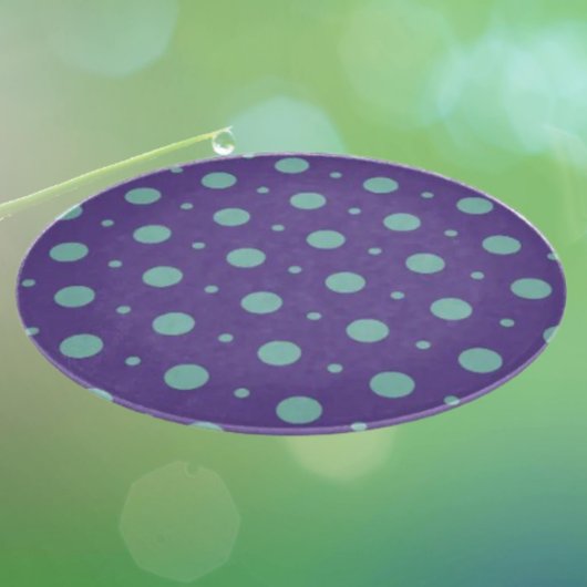 Blauwgroen Polka Dots op Paarse Decoratief Glas Snijplank