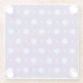 Blauwgroen Polka Dots op Paarse Onderzetters (Achterkant)