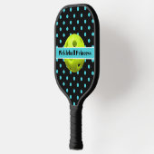 Blauwgroen Polka Dots Pickleball Princess, naam Pickleball Paddle (Links)
