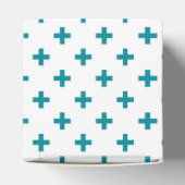 Blauwgroen polka kruist wit bedankdoosjes (Bovenkant)