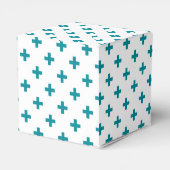 Blauwgroen polka kruist wit bedankdoosjes (Achterkant)