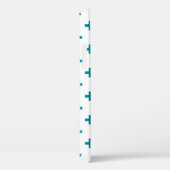 Blauwgroen polka kruist wit Case-Mate iPhone case (Achterkant / Rechts)