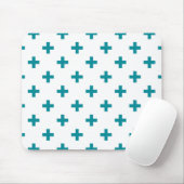 Blauwgroen polka kruist wit muismat (Met muis)