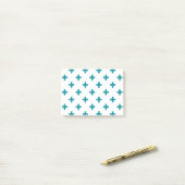 Blauwgroen polka kruist wit post-it® notes (Op bureau)