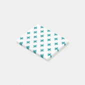 Blauwgroen polka kruist wit post-it® notes (Schuin)