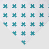 Blauwgroen polka kruist wit tissuepapier (Detail)
