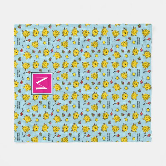 Blauwgroen polka-puntpatroon | Monogram Fleece Deken (Voorkant (Horizontaal))