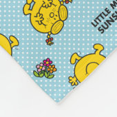 Blauwgroen polka-puntpatroon | Monogram Fleece Deken (Hoek)