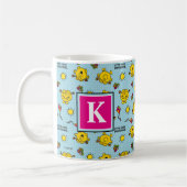 Blauwgroen polka-puntpatroon | Monogram Koffiemok (Links)