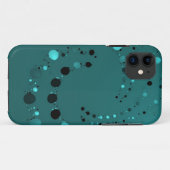 Blauwgroen polkadolieveling Case-Mate iPhone case (Achterkant (horizontaal))