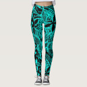 Blauwgroen polynesiaans - Blauwgroen stammenDesign Leggings (Voorkant)