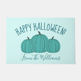 Blauwgroen pomkin Happy Halloween Doormat Deurmat
