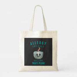 Blauwgroen Pompoen Halloween Allergie Vriendelijke Tote Bag