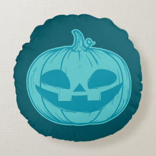 Blauwgroen pompoen Halloween kussen
