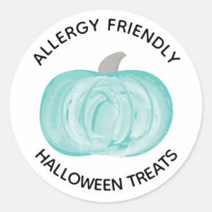 Blauwgroen pompoen Halloween Non-food behandelinge Ronde Sticker