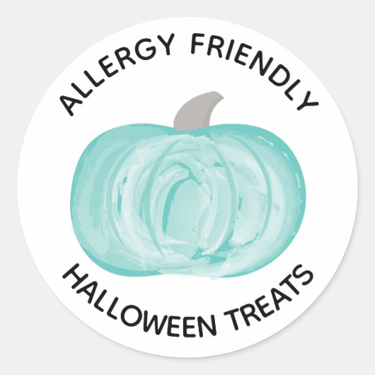 Blauwgroen pompoen Halloween Non-food behandelinge Ronde Sticker (Voorkant)