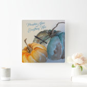 Blauwgroen pompoen met acrylwand vierkante klok (Huis)