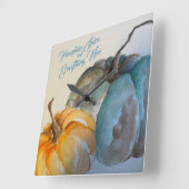Blauwgroen pompoen met acrylwand vierkante klok (Hoek)