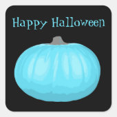 Blauwgroen pompoen vierkante sticker (Voorkant)