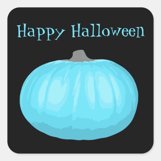 Blauwgroen pompoen vierkante sticker (Voorkant)