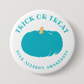 Blauwgroen pompoen Voedselallergie — Halloween Ronde Button 7,6 Cm (Voorkant)