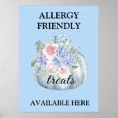 Blauwgroen pompoen Waterverf allergie vriendelijke Poster (Voorkant)