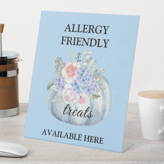 Blauwgroen pompoen Waterverf allergie vriendelijke Reclamebord Met Voetstuk