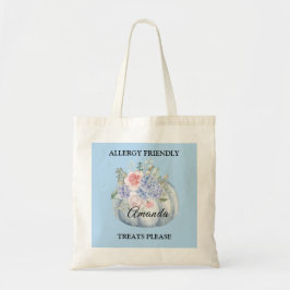 Blauwgroen pompoen Waterverf allergie vriendelijke Tote Bag